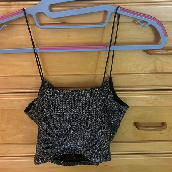 Black and silver sparkly going out crop top - Picture 4 of 4